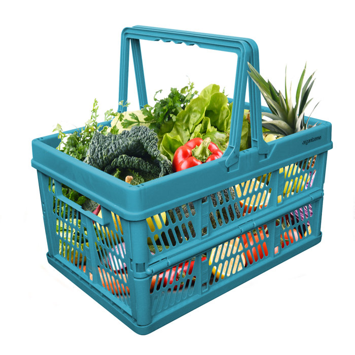 OrganizeMe Collapsible Plastic Crates For Storage Folding Shopping